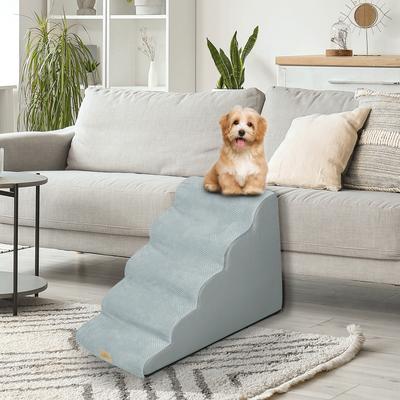 Show full view: BingoPaw 5 Step Non-Slip Foam Dog Stairs, Grey slide 7 of 10