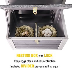 Aivituvin AIR7020 Raised Backyard Small Wooden Chicken Coop, 1 to 2 Chicken Capacity, 40.94 x 27.37 x 38.55-in slide 2 of 6