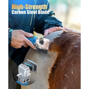 OneIsAll 2601 Cordless Detachable Stainless Steel Blade Horse Clipper, Blue