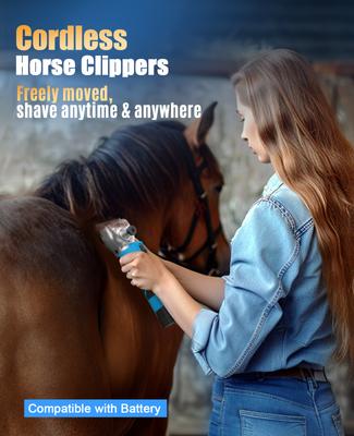 Show full view: OneIsAll 2601 Cordless Detachable Stainless Steel Blade Horse Clipper, Blue slide 6 of 11