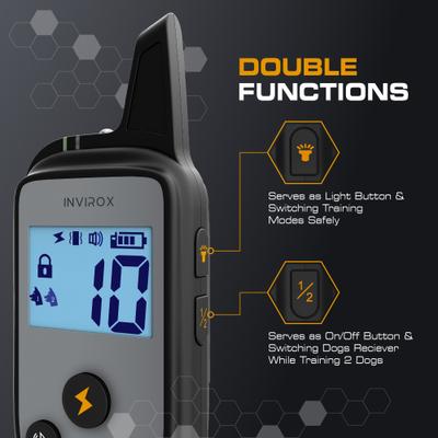 Show full view: INVIROX 2026 Edition Waterproof Rechargeable Dog Training Collar & Remote Control, Grey, 1 count slide 6 of 8