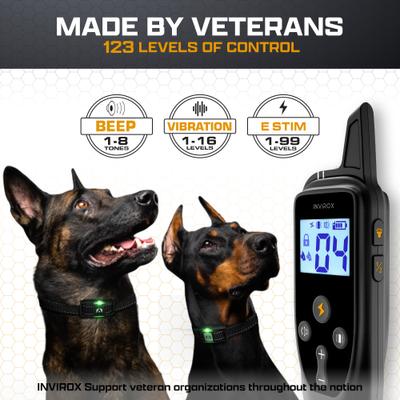 Show full view: INVIROX 2026 Edition Waterproof Rechargeable Dog Training Collar & Remote Control, Black/Grey, 2 count slide 3 of 9