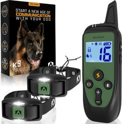 INVIROX Spark K9 Waterproof Large Breed Dog Training Collar, Green, 2 count