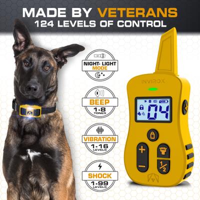 Show full view: INVIROX Ultra K9 Waterproof Large Breed Dog Training Collar, Yellow, 1 count slide 3 of 9
