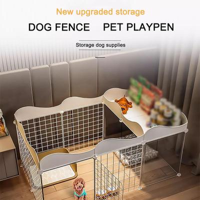 Show full view: NonoPets Metal Dog Pen with Door, White, 57.87 x 29.53 x 22.44-in slide 6 of 7