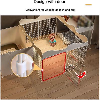 Show full view: NonoPets Metal Dog Pen with Door, White, 57.87 x 29.53 x 22.44-in slide 3 of 7
