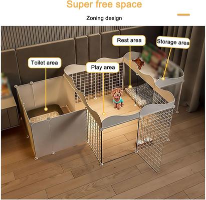 Show full view: NonoPets Metal Dog Pen with Door, White, 57.87 x 29.53 x 22.44-in slide 2 of 7