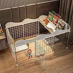 NonoPets Metal Dog Pen with Door, White, 43.70 x 29.53 x 22.44-in slide 1 of 5