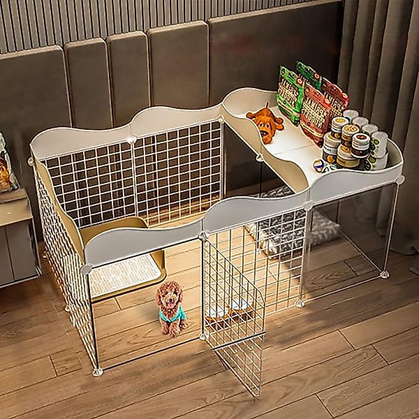 Show full view: NonoPets Metal Dog Pen with Door, White, 43.70 x 29.53 x 22.44-in slide 1 of 6