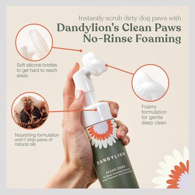 Show full view: Dandylion Clean Paws Dog Foaming Cleanser, 5-oz bottle + Soft Paws Hydrating Dog Paw Lotion Cream, 0.6-fl oz bottle slide 5 of 9