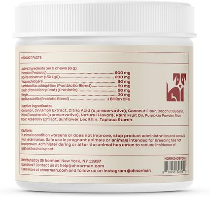 Show full view: OH NORMAN Good Effing Gut Digestive Support Supplement for Dogs, 90 count slide 9 of 12