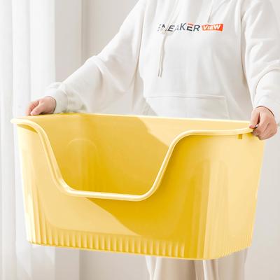 Show full view: TSCOMON Open Top High Side Low Entry Clumping Cat Litter Box, Yellow, XX-Large: 31-in slide 4 of 7