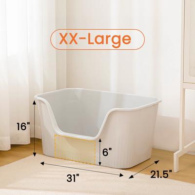 Show full view: TSCOMON Open Top High Side Low Entry Clumping Cat Litter Box, Gray, XX-Large: 31-in slide 2 of 6