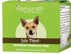 Herbsmith July Third Small Chew Calming Supplement for Dogs, 30 count