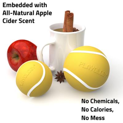Show full view: Playology Apple Cider Scented Squeaky Chew Ball Dog Toy, Medium slide 2 of 3