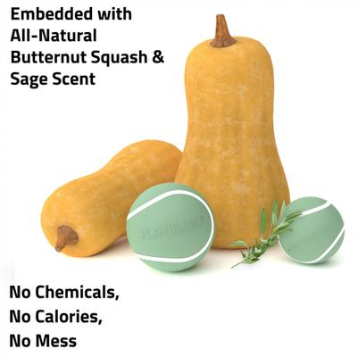 Show full view: Playology Butternut Squash Scented Squeaky Chew Ball Dog Toy, Jumbo slide 3 of 4