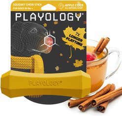 Playology Christmas Apple Cider Scented Squeaky Chew Stick Dog Toy, Jumbo