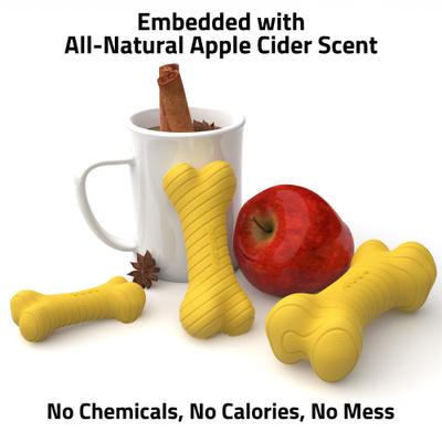 Show full view: Playology Christmas Apple Cider Scented Dual Layer Bone Dog Toy, Jumbo slide 2 of 3