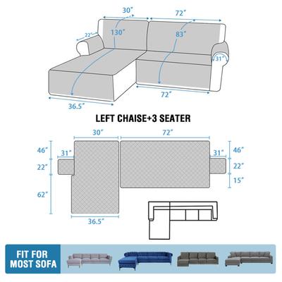 Show full view: H. VERSAILTEX Waterproof Dog Sofa Slipcover, Lily Pad, Left Chaise + 3 Seats slide 8 of 10