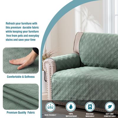 Show full view: H. VERSAILTEX Waterproof Dog Sofa Slipcover, Lily Pad, Left Chaise + 3 Seats slide 7 of 10