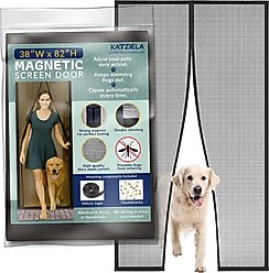 Katziela Magnetic Screen Dog Door, Black, 83 x 38-in