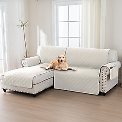 H. VERSAILTEX Waterproof Dog Sofa Slipcover, Beige, Left Chaise + 2 Seats slide 1 of 8