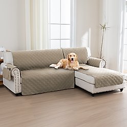 H. VERSAILTEX Waterproof Dog Sofa Slipcover, Taupe, Right Chaise + 3 Seats