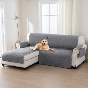 H. VERSAILTEX Waterproof Dog Sofa Slipcover, Grey, Left Chaise + 2 Seats
