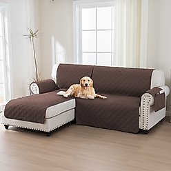 H. VERSAILTEX Waterproof Dog Sofa Slipcover, Brown, Left Chaise + 2 Seats
