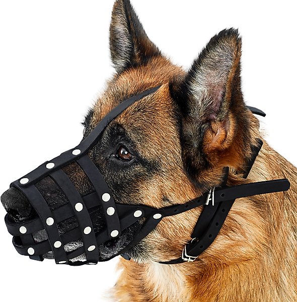 CollarDirect German Shepherd Leather Dog Muzzle