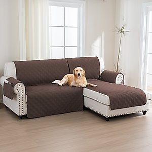 H. VERSAILTEX Waterproof Dog Sofa Slipcover, Brown, Right Chaise + 2 Seats