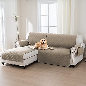 H. VERSAILTEX Waterproof Dog Sofa Slipcover, Taupe, Left Chaise + 2 Seats