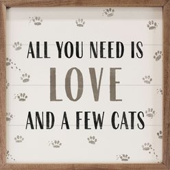 Kendrick All You Need is Love & Cats Wall Décor, 4 x 4-in
