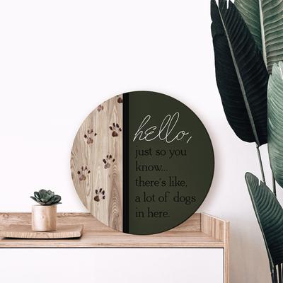 Show full view: Kendrick A Lot of Dogs Green Circle Wall Décor, 16 x 16-in slide 2 of 3