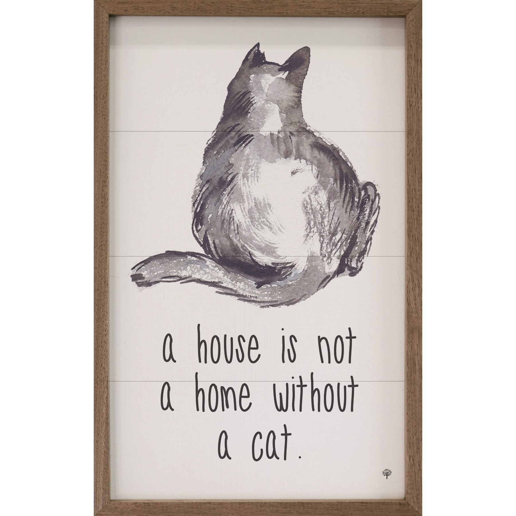 Kendrick A House is Not A Home Without A Cat Wall Décor, White, 5 x 8-in