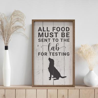 Show full view: Kendrick All Food Must Be Sent To The Lab Wall Décor, Whitewash, 16 x 24-in slide 2 of 3