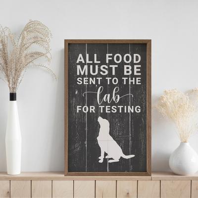 Show full view: Kendrick All Food Must Be Sent To The Lab Wall Décor, Black, 10 x 16-in slide 2 of 3