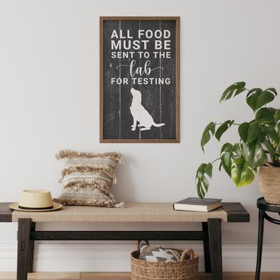 Show full view: Kendrick All Food Must Be Sent To The Lab Wall Décor, Black, 10 x 16-in slide 3 of 3