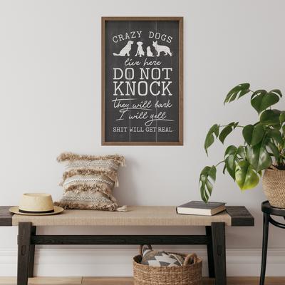 Show full view: Kendrick Do Not Knock Crazy Dogs Live Here Wall Décor, Black, 5 x 8-in slide 2 of 2