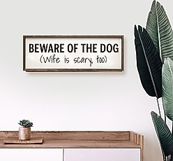 Kendrick Beware of The Dog & Wife Wall Décor, White, 12 x 4-in slide 2 of 3