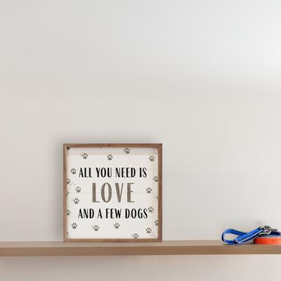 Show full view: Kendrick All You Need is Love & Dogs Wall Décor, 4 x 4-in slide 2 of 3