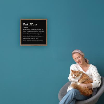 Show full view: Kendrick Cat Mom Definition Wall Décor, Black, 4 x 4-in slide 2 of 3