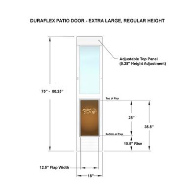 Show full view: High Tech Pet Products DuraFlex Low-E Patio Dog Door, Regular Height, X-Large slide 6 of 9