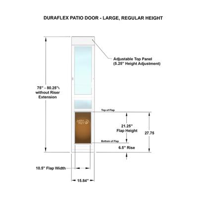 Show full view: High Tech Pet Products DuraFlex Low-E Patio Dog Door, Regular Height, Large slide 6 of 9