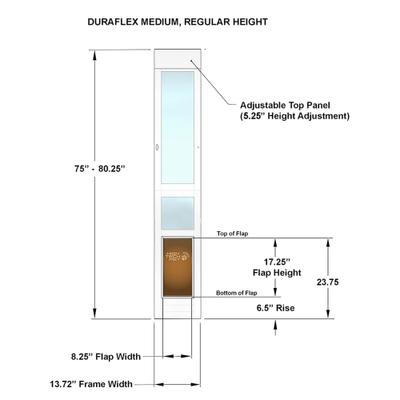 Show full view: High Tech Pet Products DuraFlex Low-E Patio Dog Door, Regular Height, Medium slide 6 of 9