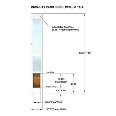 Show full view: High Tech Pet Products DuraFlex Low-E Patio Dog Door, Tall Height, Medium slide 6 of 9