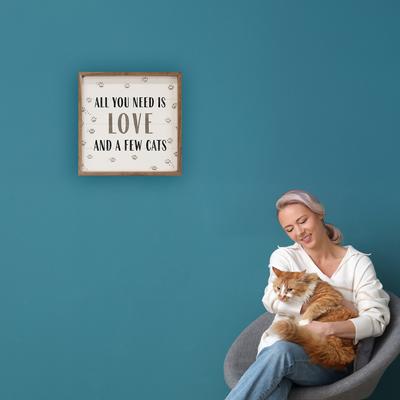 Show full view: Kendrick All You Need is Love & Cats Wall Décor, 12 x 12-in slide 3 of 3