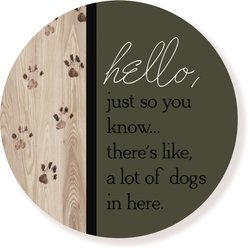 Kendrick A Lot of Dogs Green Circle Wall Décor, 16 x 16-in