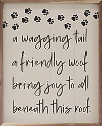 Kendrick A Wagging Tail Paws Wall Décor, White, 24 x 30-in