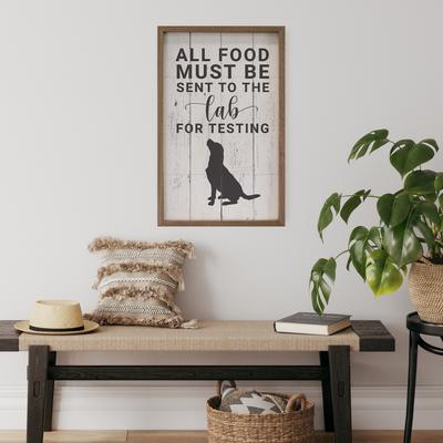 Show full view: Kendrick All Food Must Be Sent To The Lab Wall Décor, Whitewash, 16 x 24-in slide 3 of 3